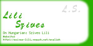 lili szives business card